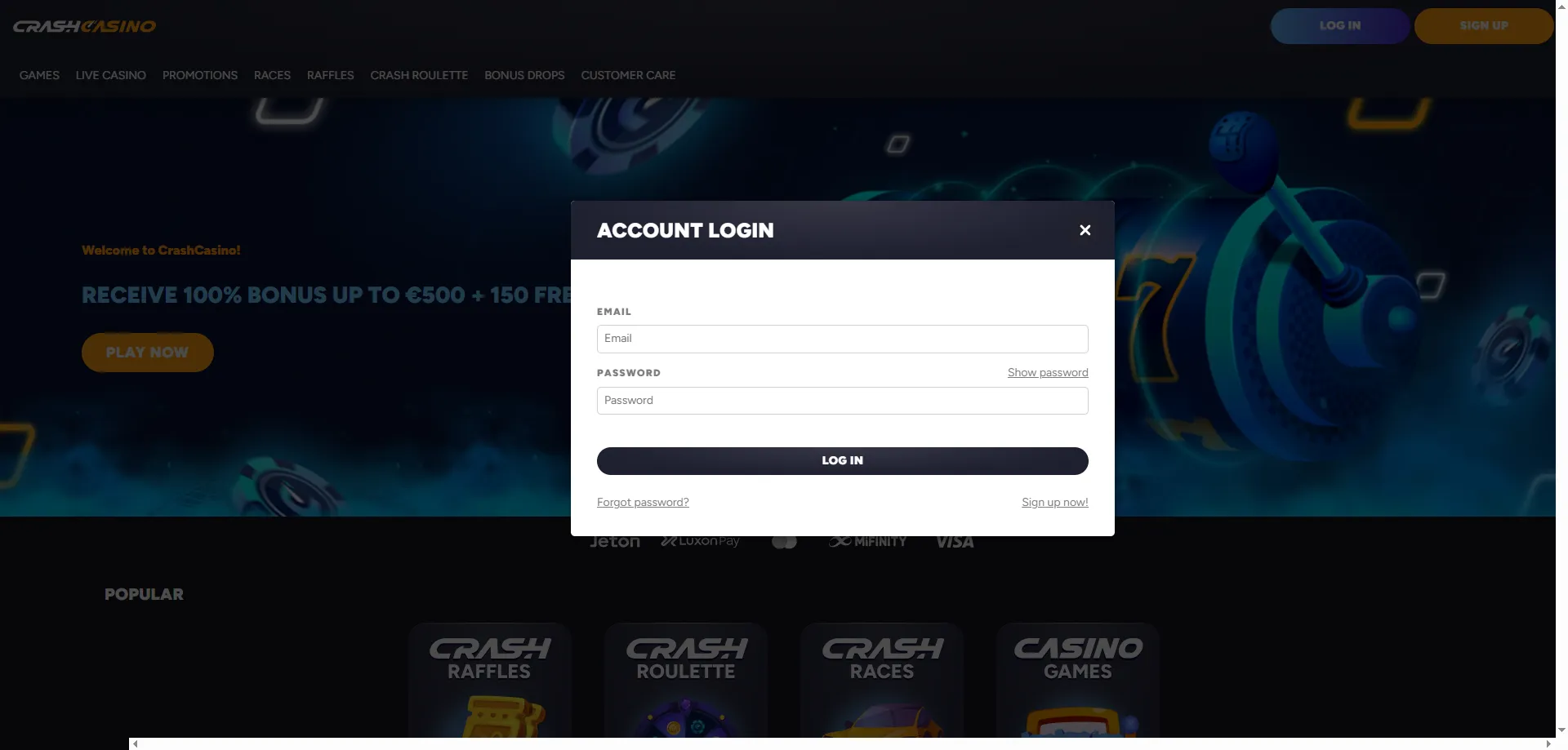 Inicio de sesión en Crash Casino — acceso seguro a tu cuenta