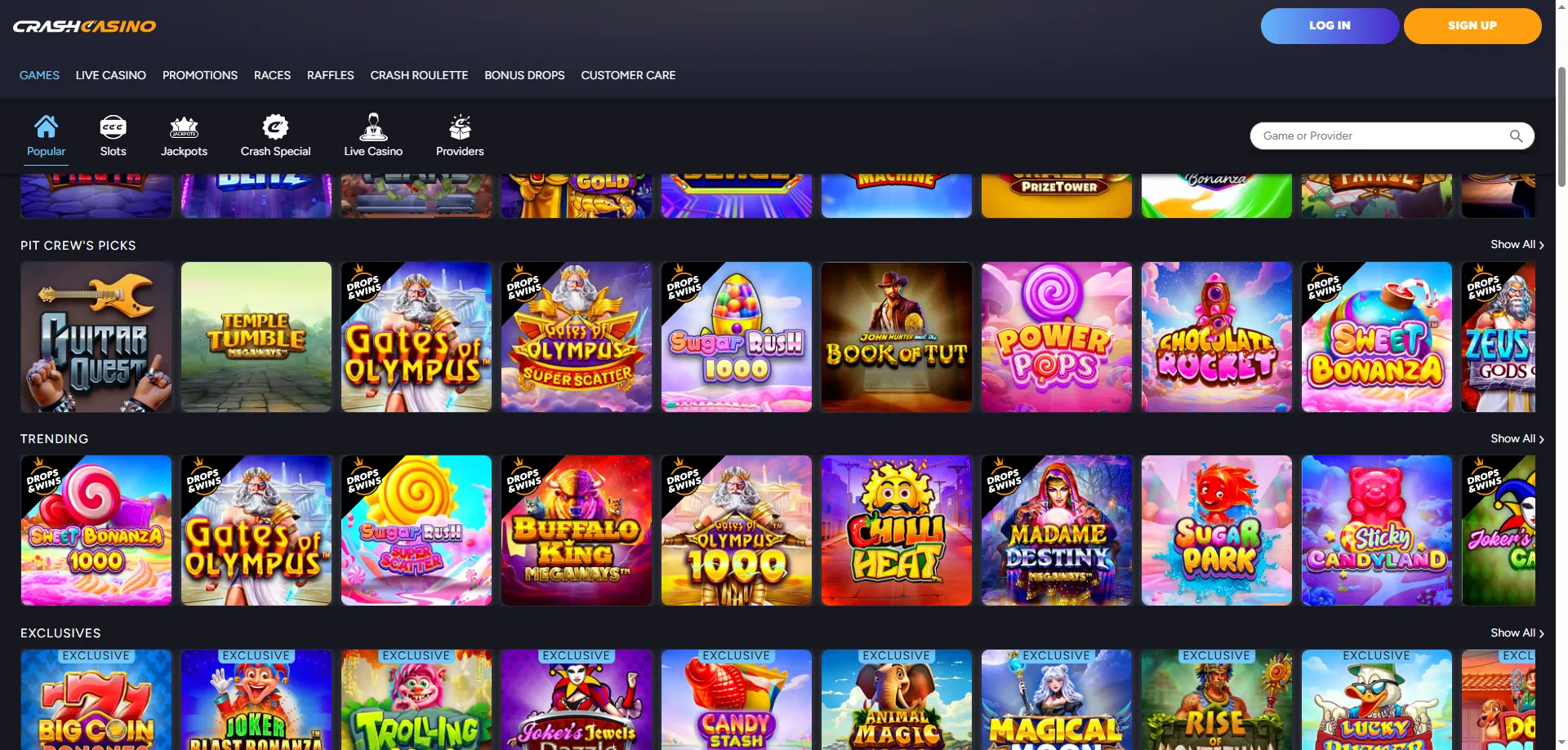 Tragamonedas más populares en Crash Casino México 2026